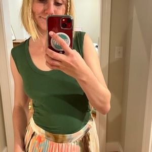 Velvet by Graham and Spencer green scoop neck sleeveless tee shirt tank top